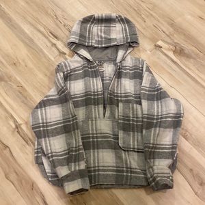 Women’s Flannel Half Zip Up Hoodie